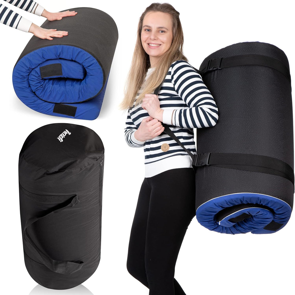 Waterproof Foldable Memory Foam Camping Mattress Pad Twin Q496