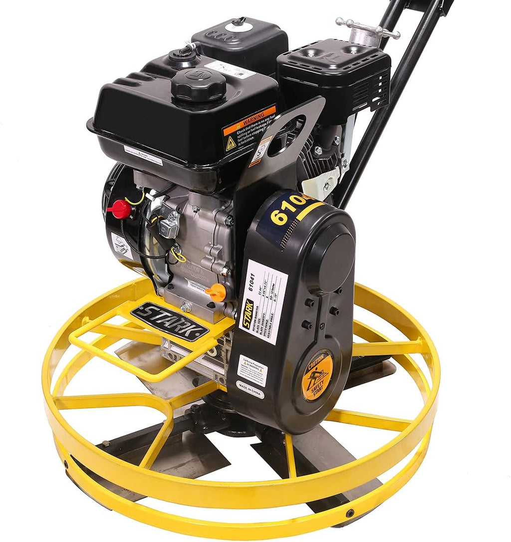 6.5HP Walk-Behind Power Trowel Concrete Surface Smooth Gasoline Motor Float Pan and Blades Included E7935