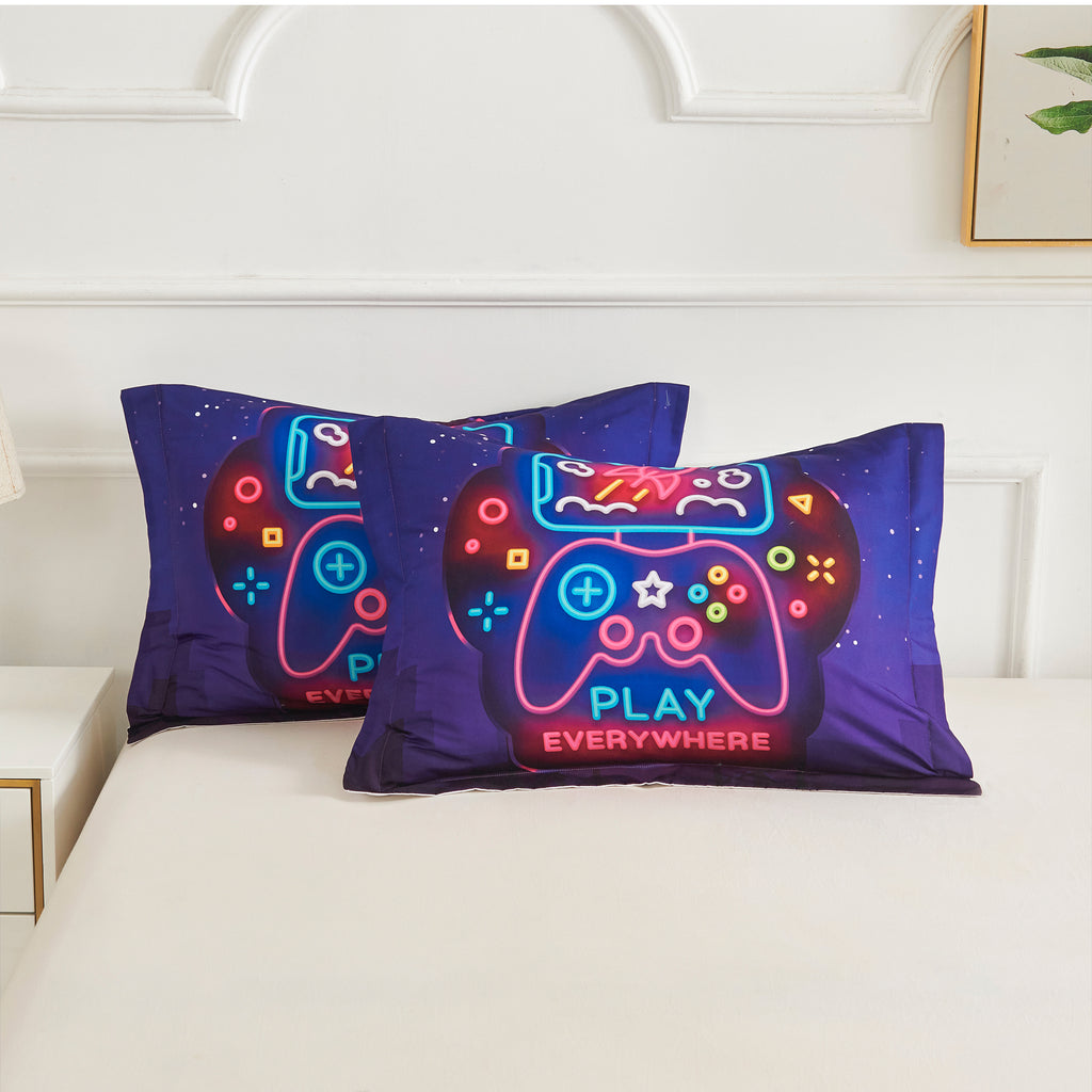 King Size Black Purple 3-Piece Kids Bedding Comforter Set V47469
