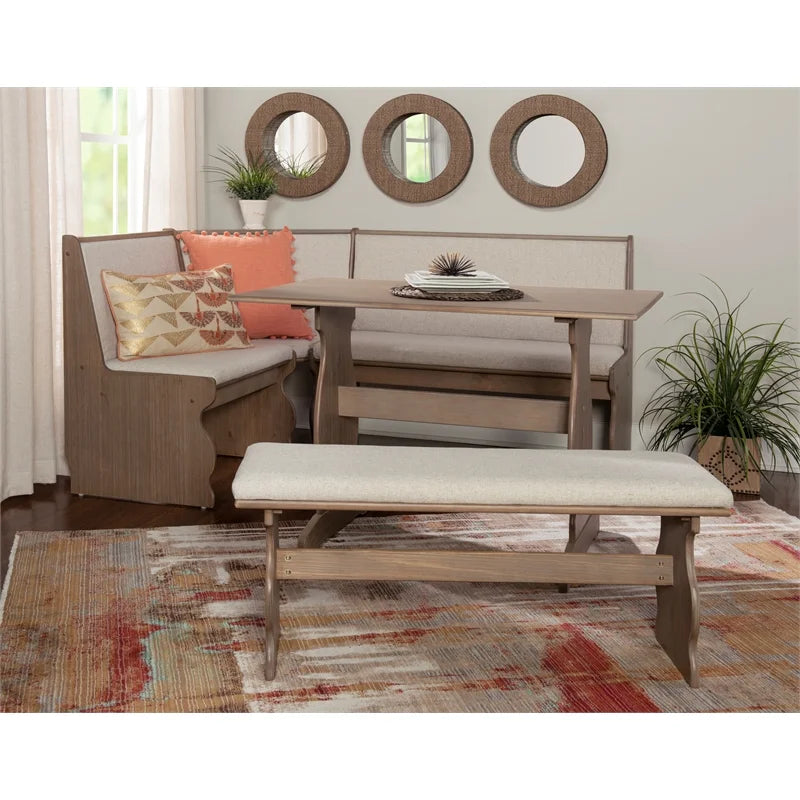 Brown Wood Corner Dining Set T32762