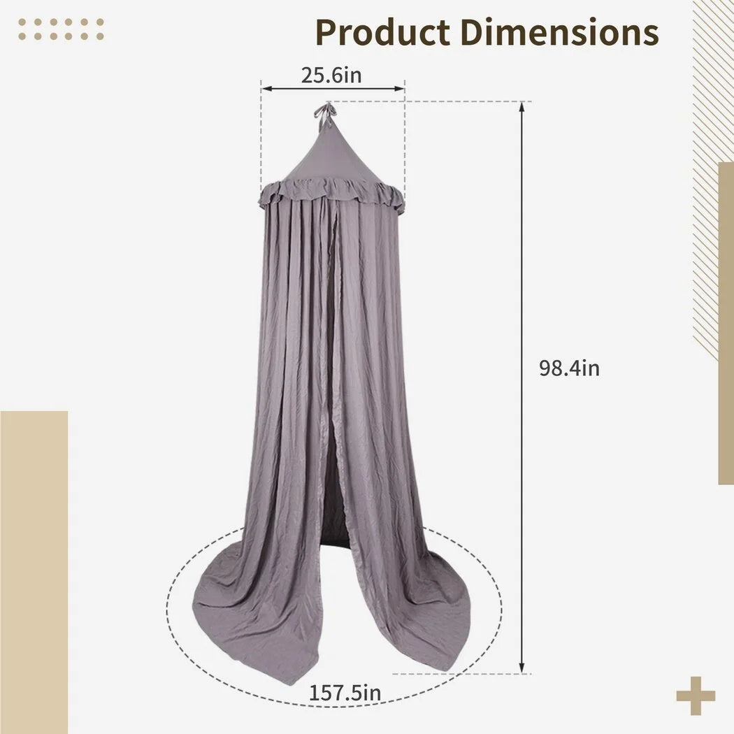 Grey Hanging Frills Ceiling Canopy Z136