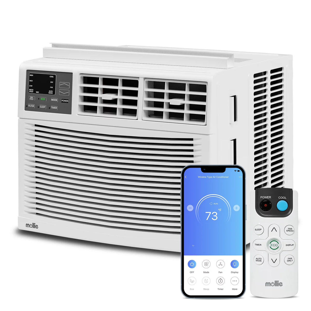 12,000 BTU 115V Smart Window Air Conditioner with Remote Control, White T6842