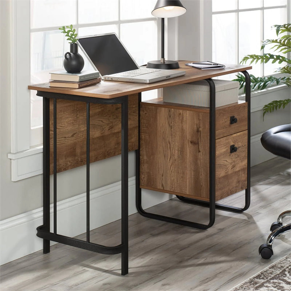 Engineered Wood and Metal Desk Y682107