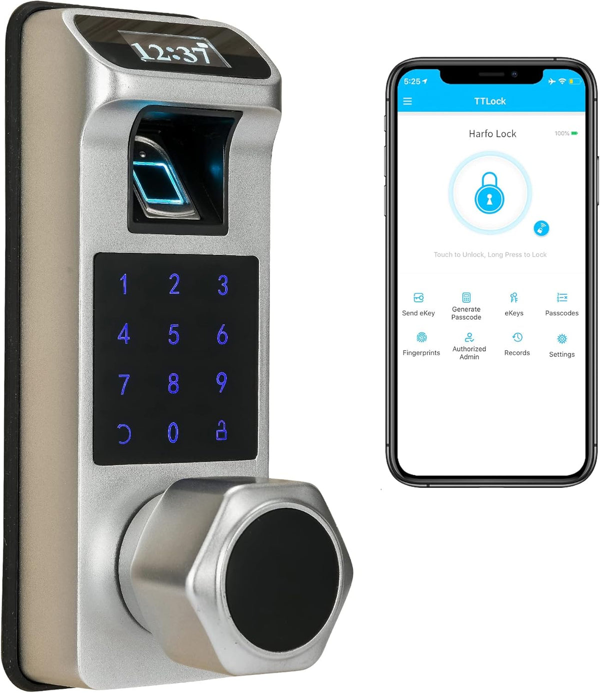 Aged Bronze Touchscreen Keyless Door Lock R438139