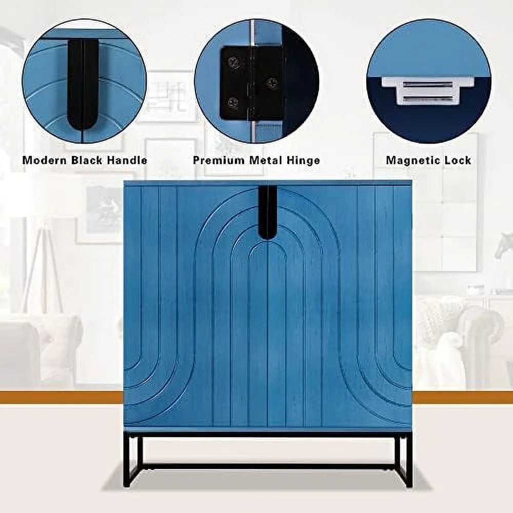 Wood Grain Cabinet with 2 Doors Black S383344