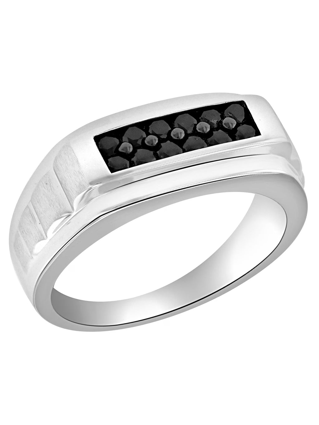 High Polish Black Diamond Sterling Silver Ring N5624