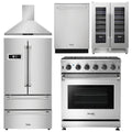 30 Gas Range, Range Hood, Refrigerator, Dishwasher, Wine Cooler R214028