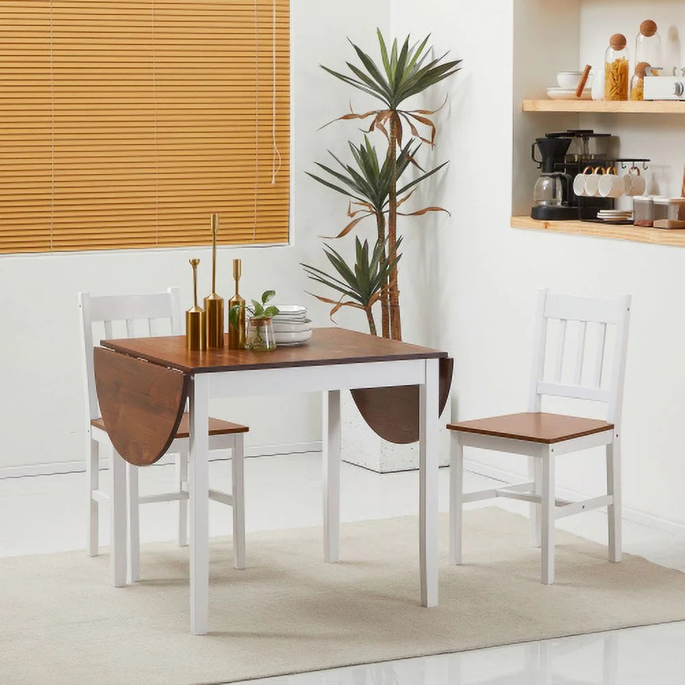 Brown Drop Leaf Solid Wood Dining Table B335036