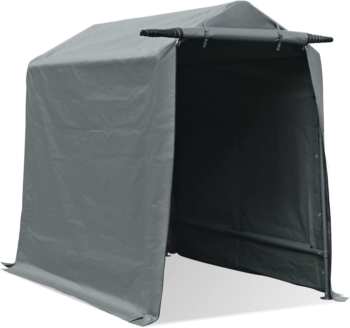 7x12 ft Gray Portable Storage Shed with Roll-up Zipper Door F64931
