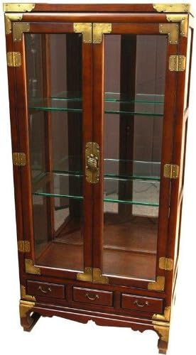 53-Inch Japanese Glass Curio Display Cabinet B49367