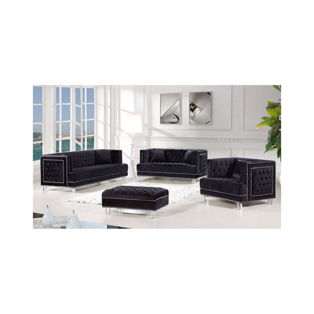 Black Velvet Ottoman Y493161