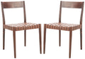 Cognac Brown Leather Dining Chair Set of 2 U3064