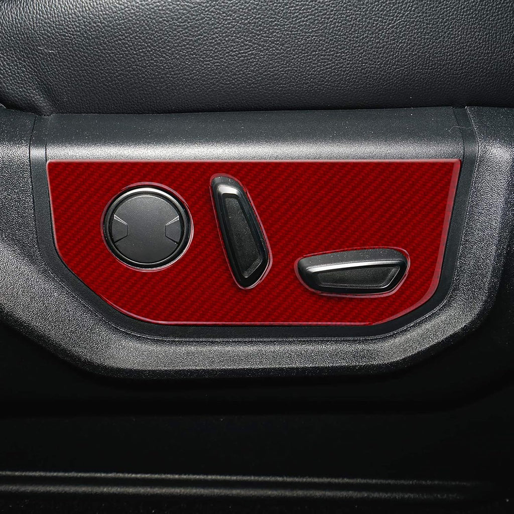 Carbon Fiber Seat Adjustment Button Frame Trim Cover Red 2PCS X18900