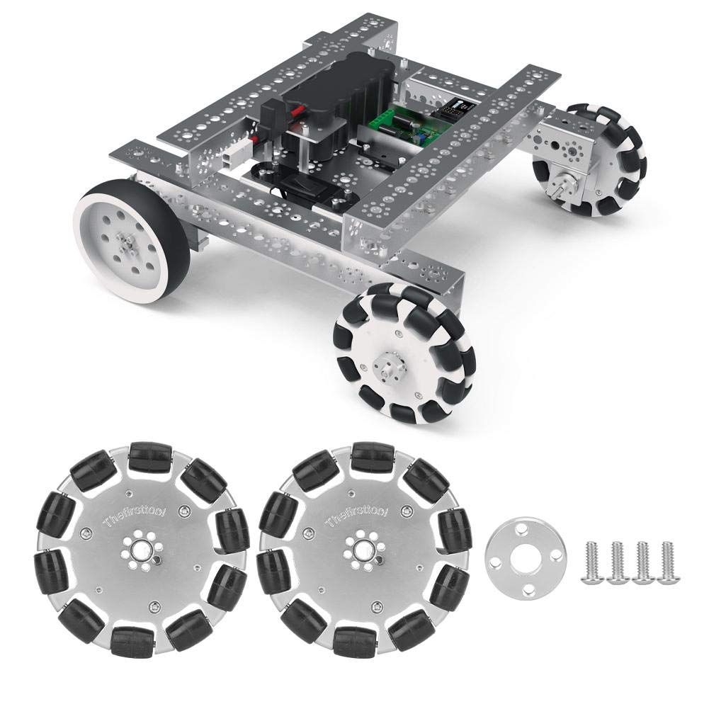2Pcs 4 Inches Omnidirectional Wheel Set with Assembly Pad U462