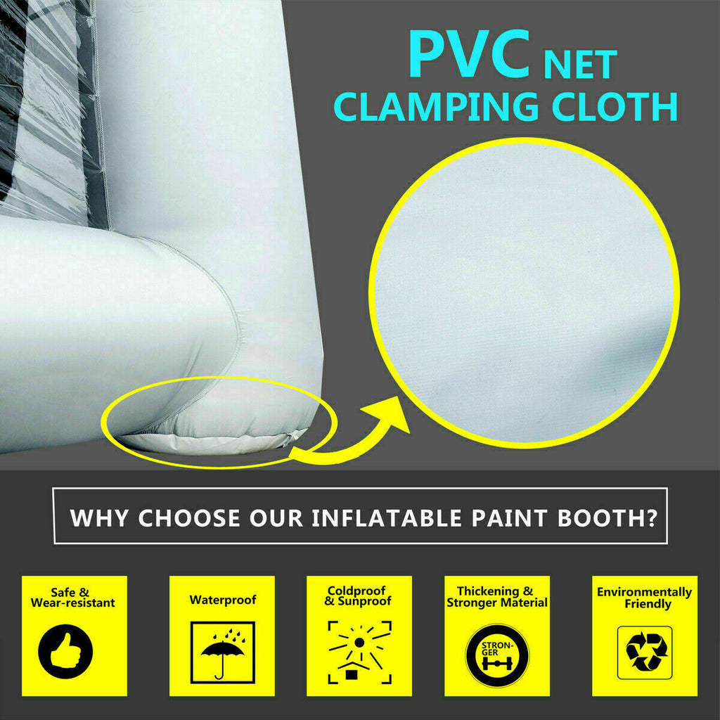 Inflatable Paint Booth 39x16x13Ft with Blowers Car Painting Tent T9408