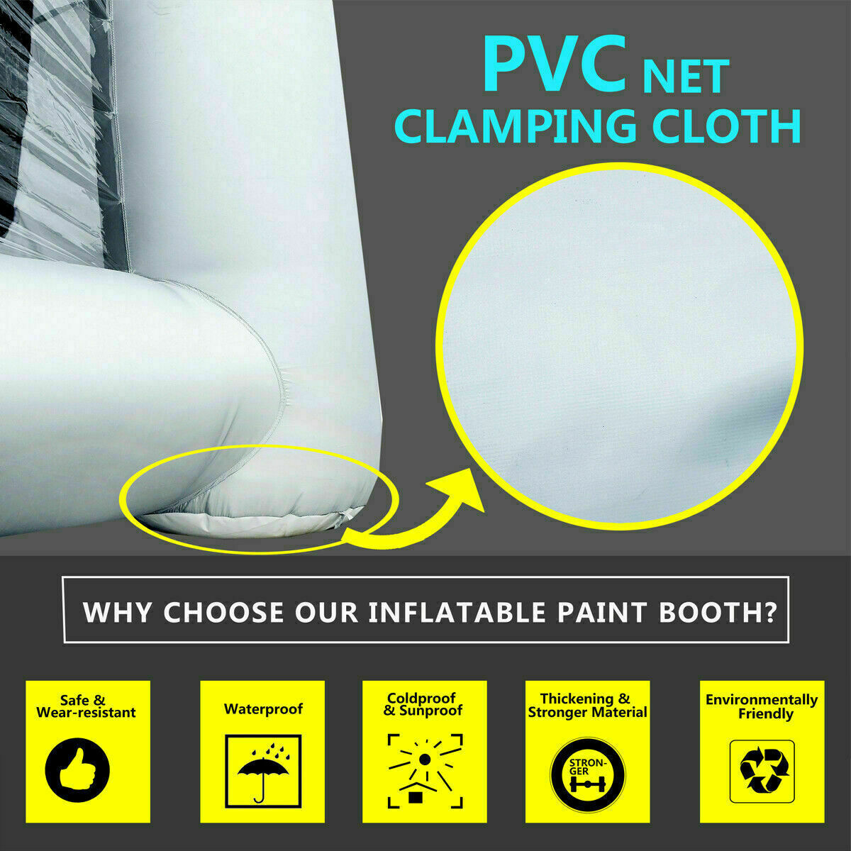 Inflatable Paint Booth 39x16x13Ft with Blowers Car Painting Tent T9408