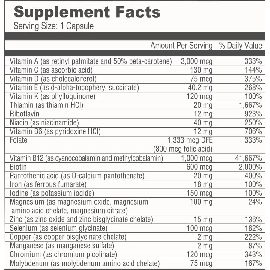 Bariatric Multivitamin Capsules and Calcium Citrate Soft Chews 1-Month Supply T1488