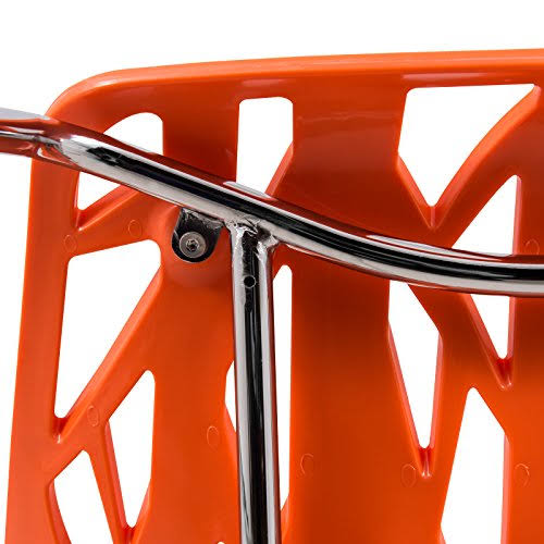 Orange Set of 2 Dining Chair with Chromed Legs Z21395