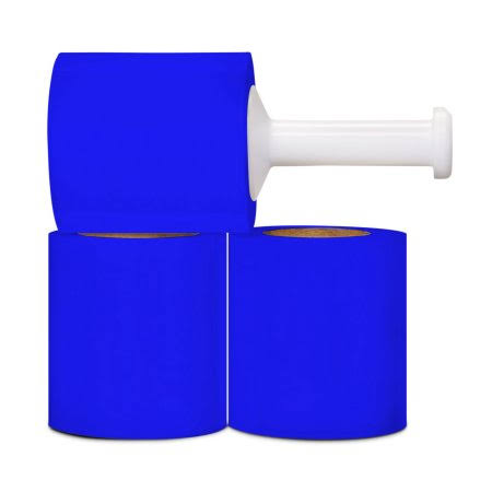 Narrow Banding Blue Hand Stretch Wrap 5 inch x 1000& x 80 Gauge 24 Rolls P724262