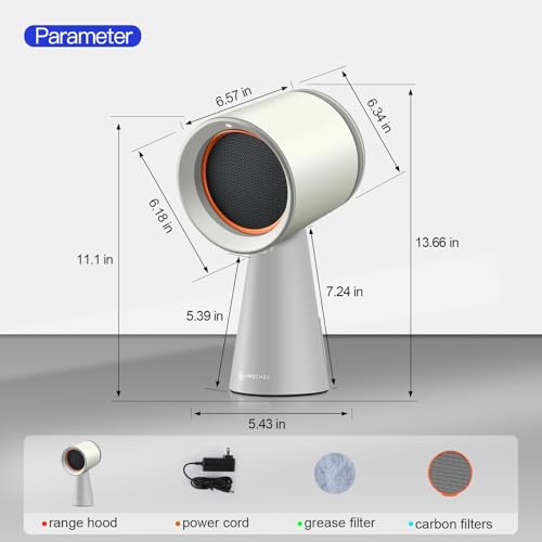 Portable Desktop Range Hood with 3 Speed Exhaust Fan W1363