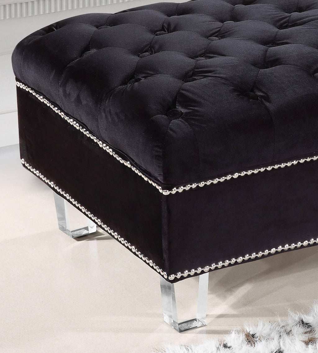 Black Velvet Ottoman Y493161