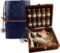 Wooden Box Witchcraft Travel Kit with Sage Incense and Rose Quartz Crystals I3626