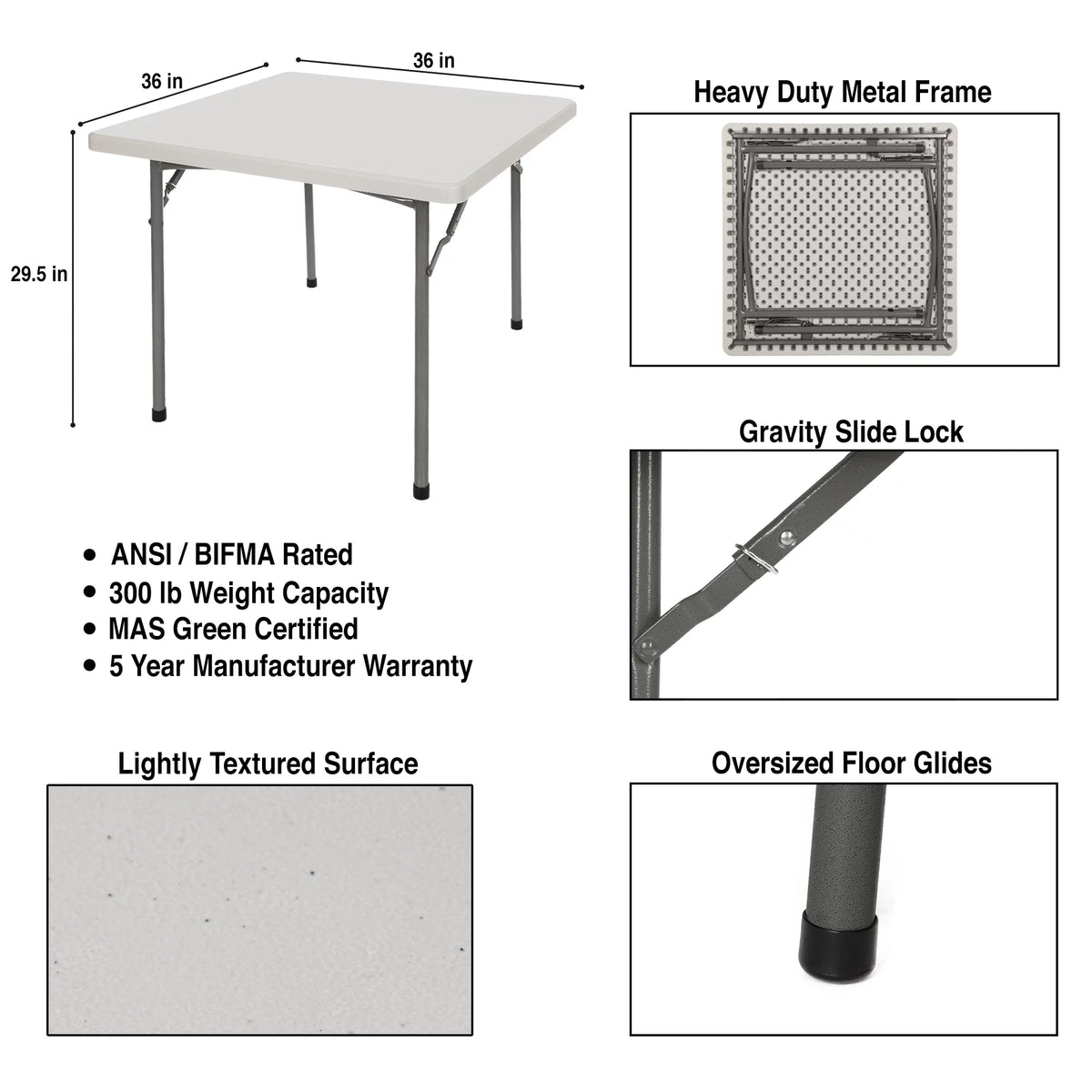36" x 36" Square Folding Table U54948