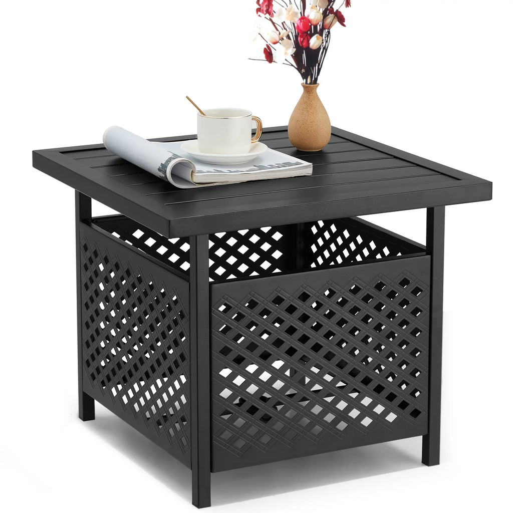 Outdoor Metal Bistro Table with Umbrella Hole N207869