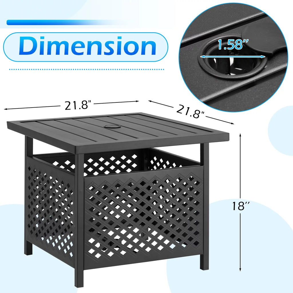Outdoor Metal Bistro Table with Umbrella Hole N207869