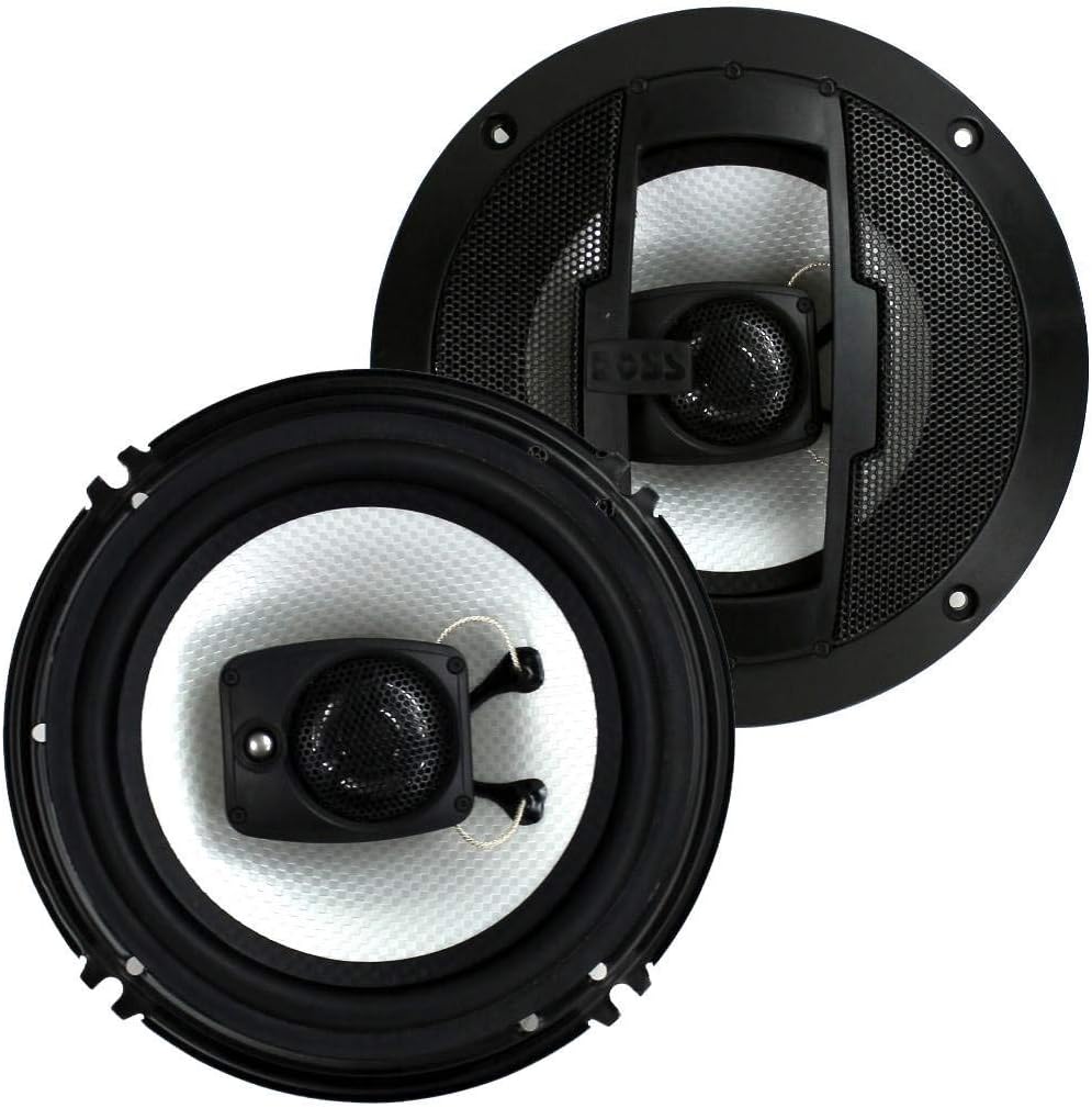 6.5" 600W 3 Way Car Audio Coaxial Speakers 4 Ohm Pack of 2 R202