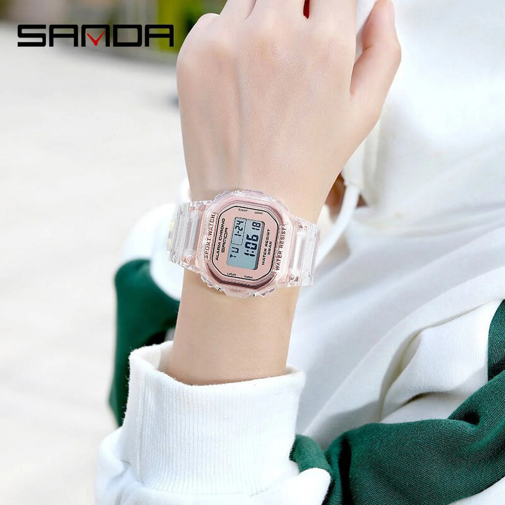 Transparent Strap LED Digital Sport Watch M607