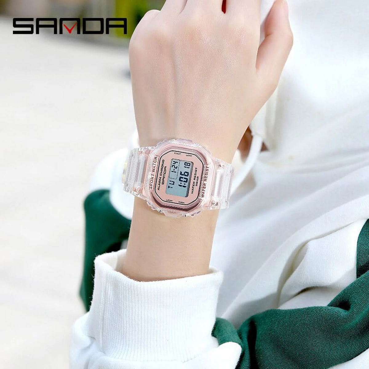 Transparent Strap LED Digital Sport Watch M607