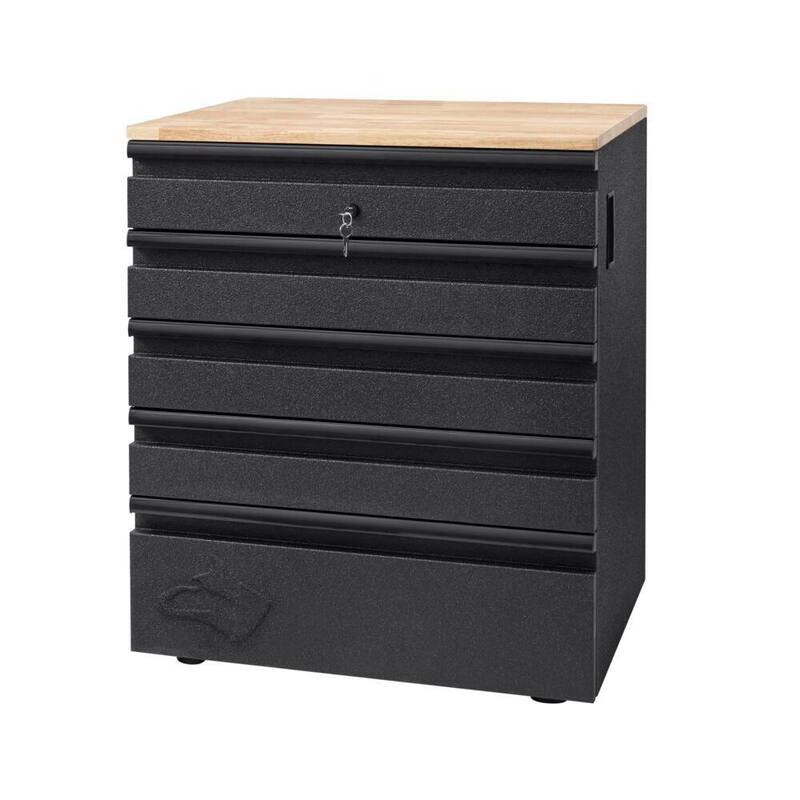 4-Piece Welded Steel Garage Storage System in Black Z3212
