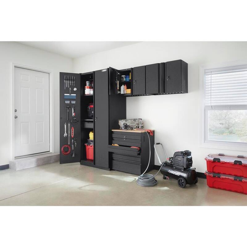 4-Piece Welded Steel Garage Storage System in Black Z3212