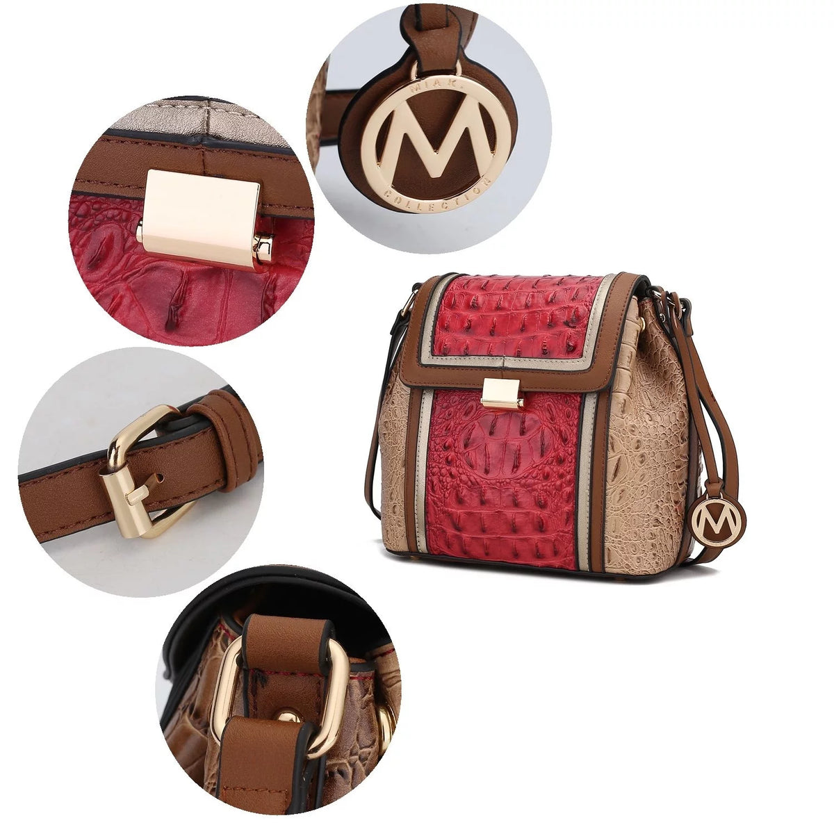 Brown Vegan Leather Shoulder Bag H4678