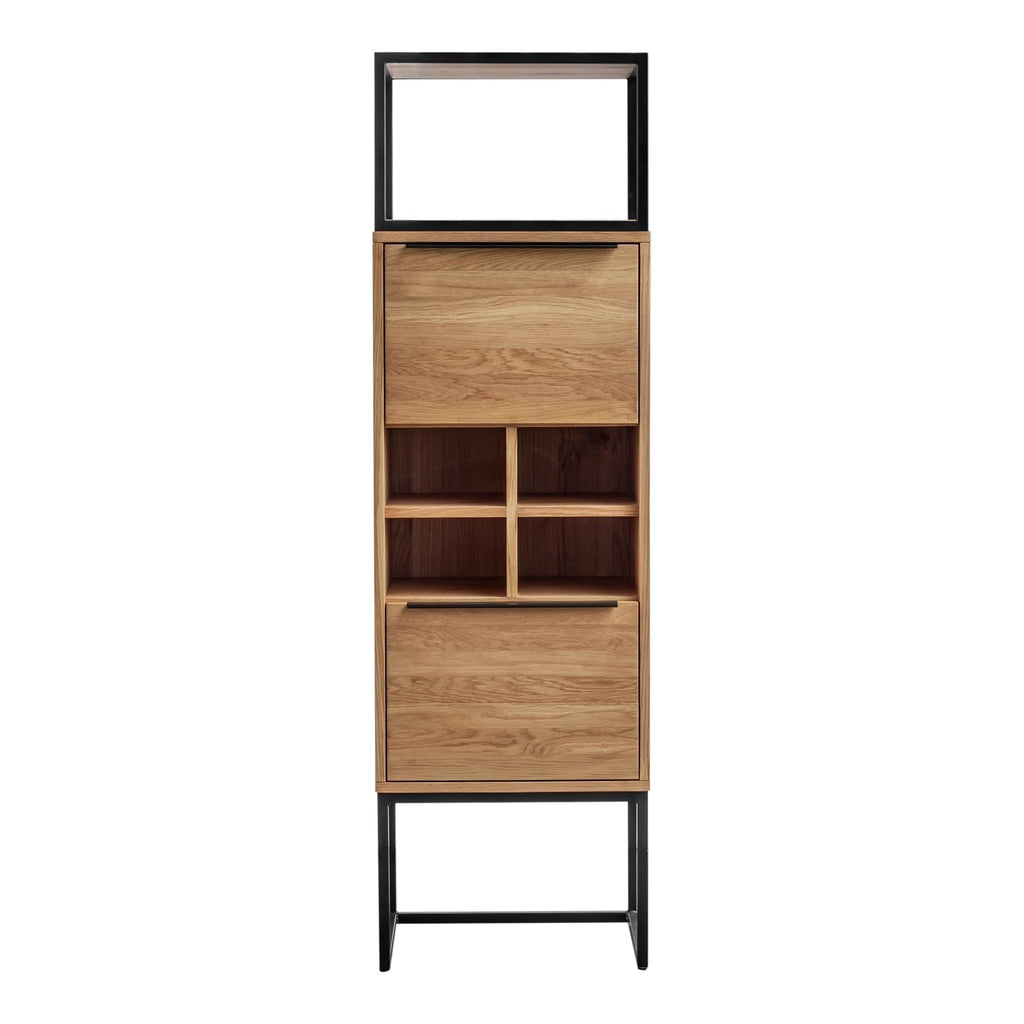 Brown Natural Oak Tall Bar Cabinet Z45278