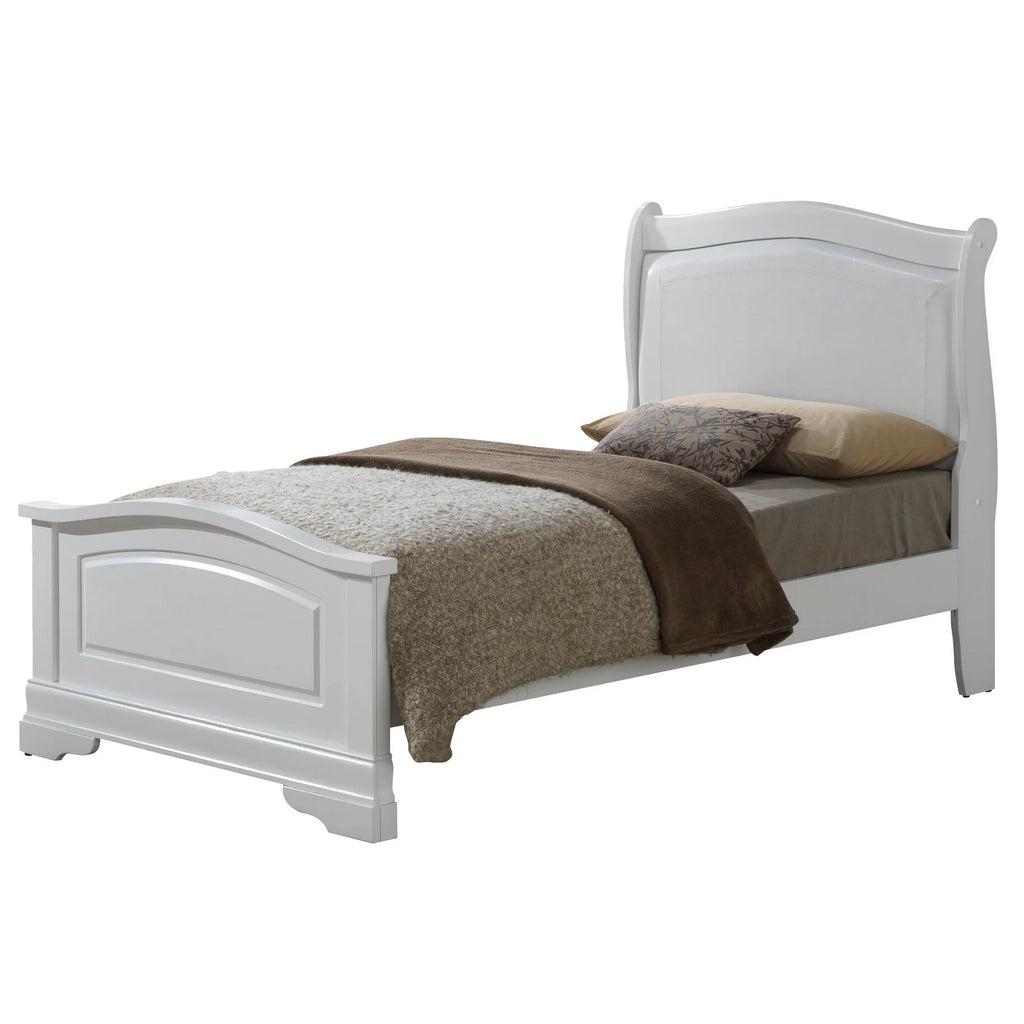 Black Faux Leather and Wood Full Bed Y854712