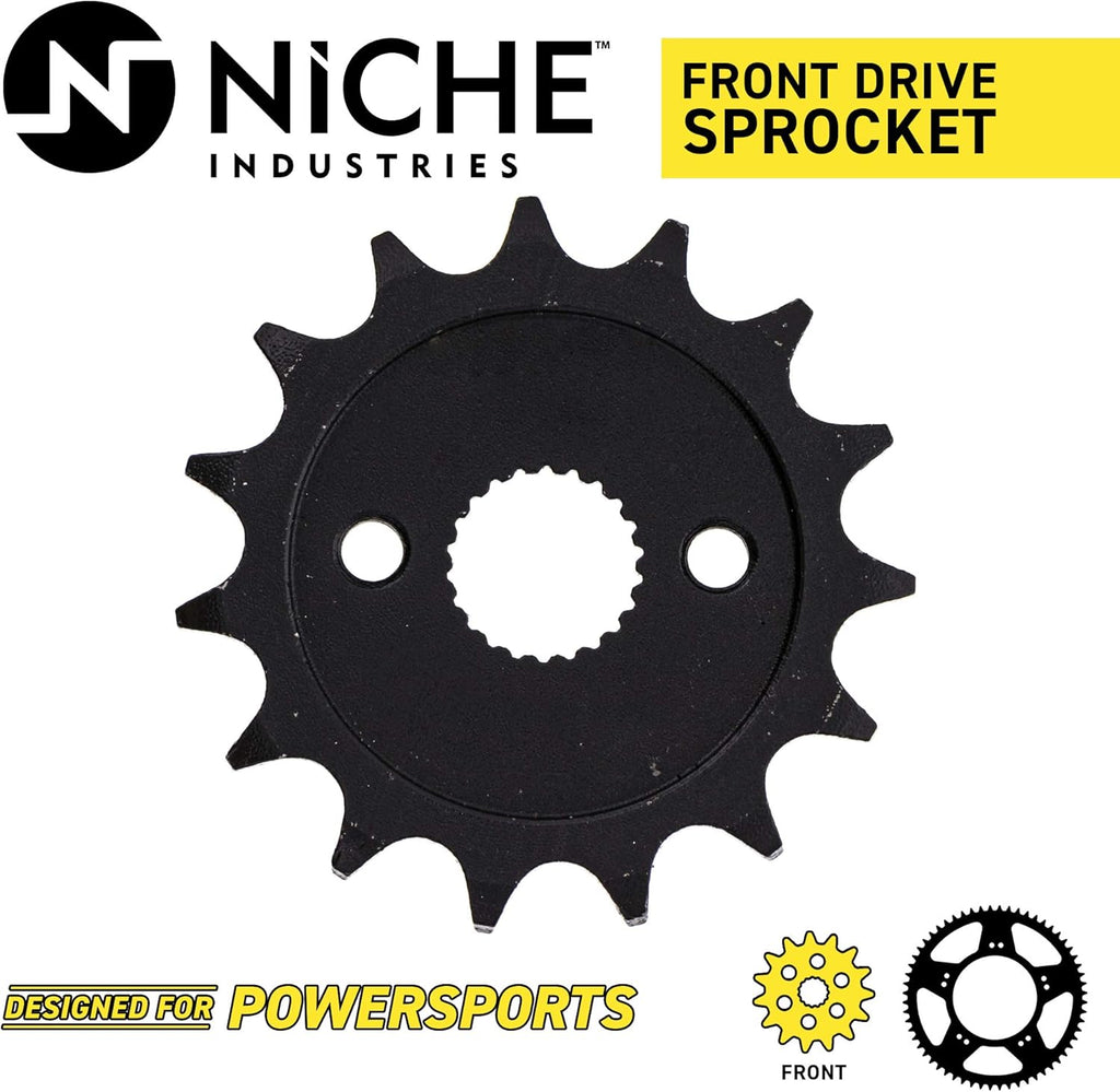 Drive Sprocket Chain Combo Front 15 Rear 49 Tooth 428HZ Standard 114 Links Pack of 2 W856