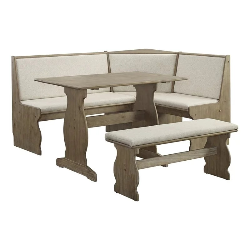 Brown Wood Corner Dining Set T32762