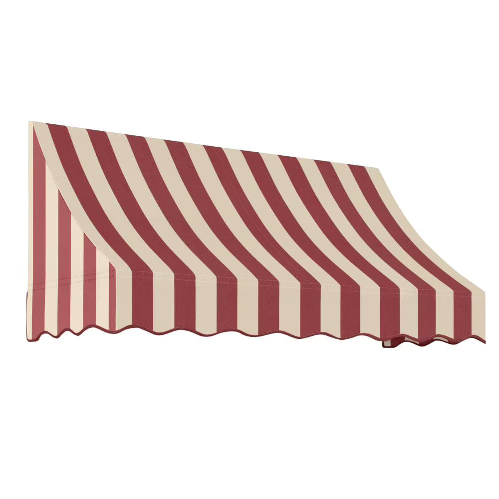 Burgundy/Tan Stripe Acrylic Fixed Awning W447