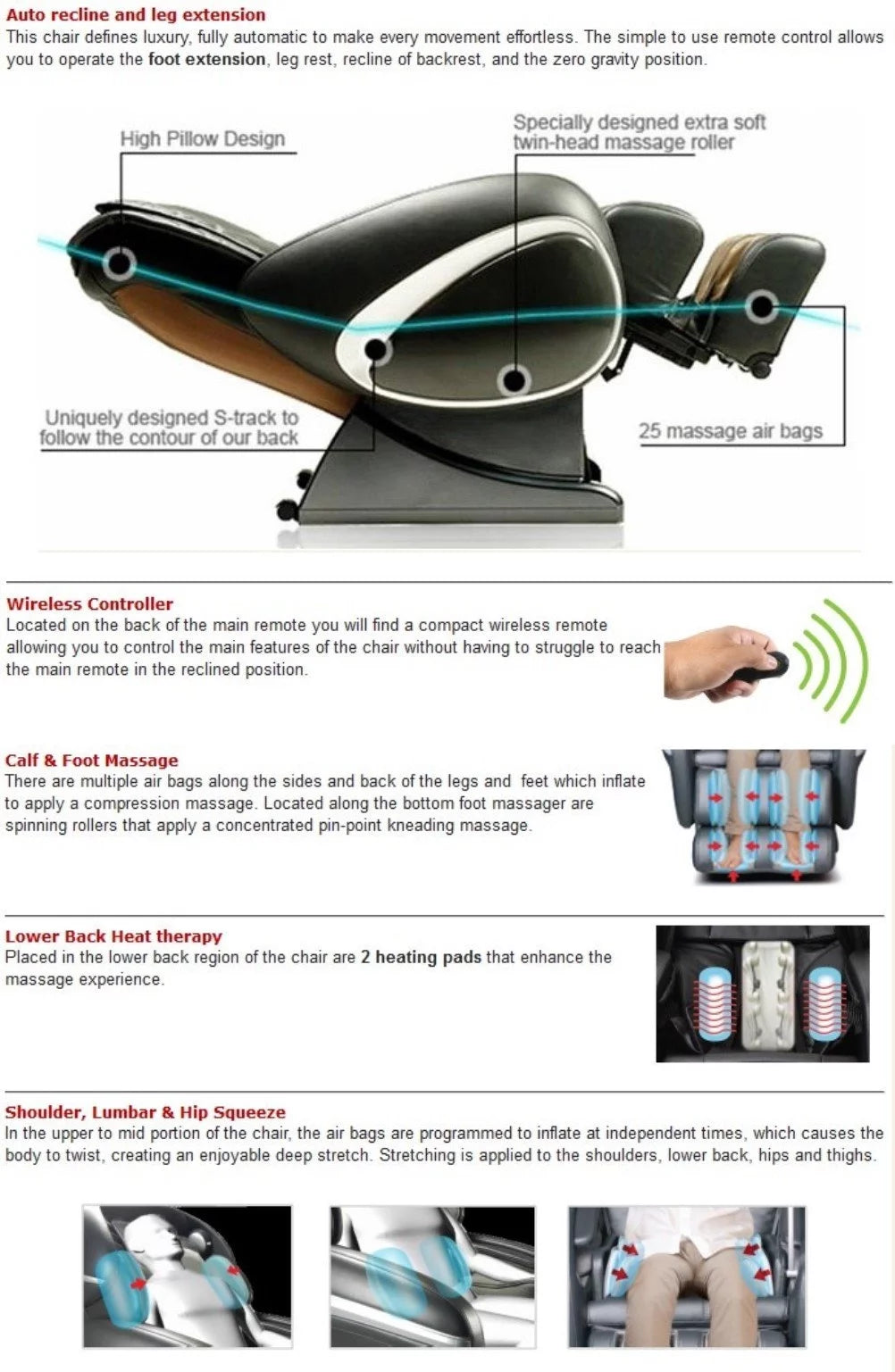 Charcoal Zero Gravity Massage Chair J590