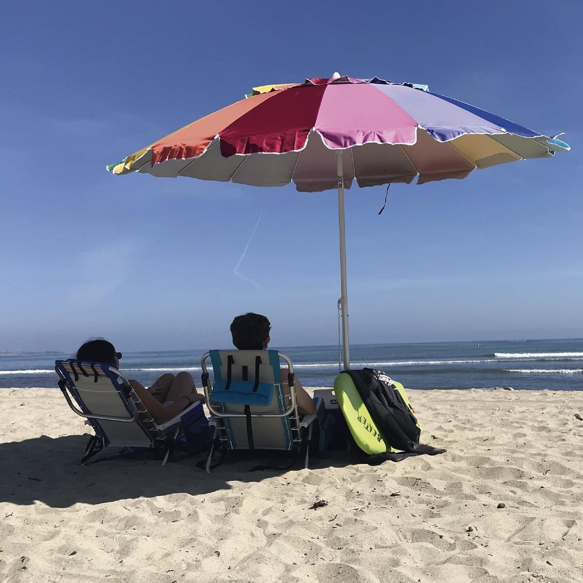 8 Foot Heavy Duty High Wind Beach Umbrella with Sand Anchor & Carrying Bag U968