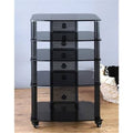Black Glass Shelves AV Stand Z54715