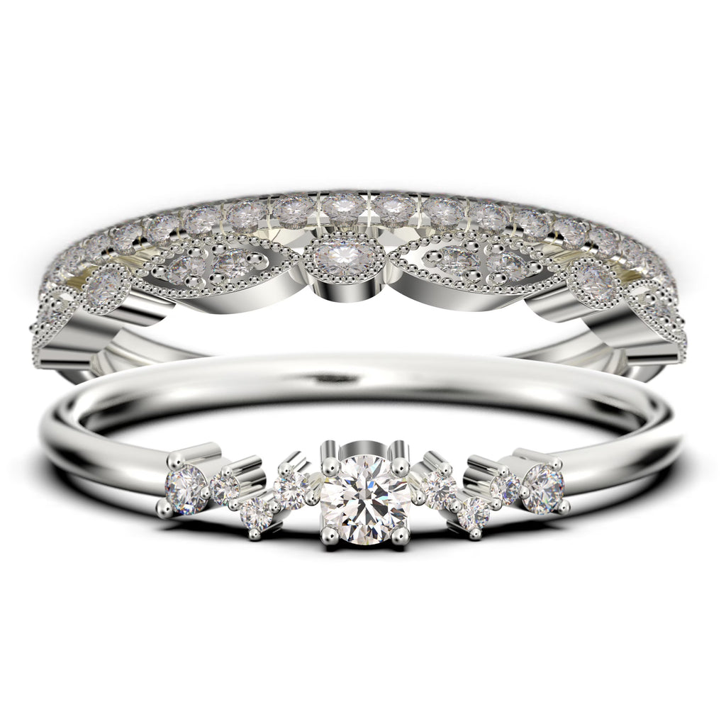 1.60 Carat Round Cut Moissanite Engagement Ring in 925 Sterling Silver With 18k White Gold Plating C328
