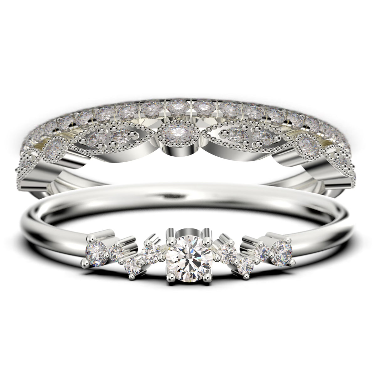 1.60 Carat Round Cut Moissanite Engagement Ring in 925 Sterling Silver With 18k White Gold Plating C328