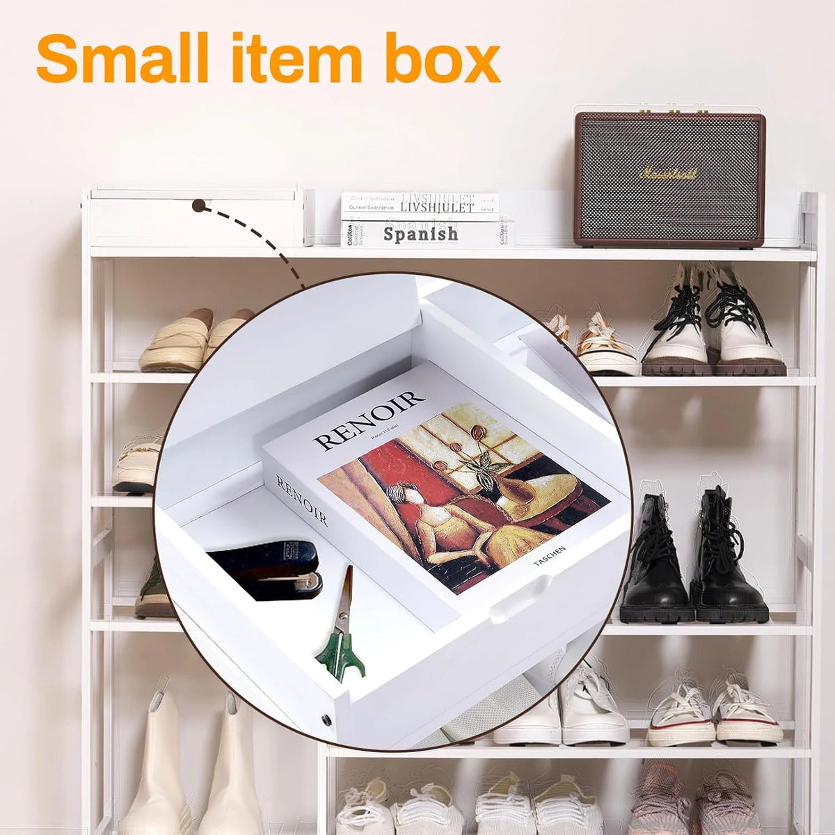 6-Tier Bamboo Shoe Organizer with Storage Box Q354253