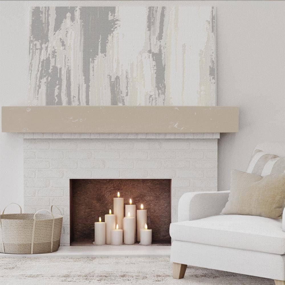 White Washed Knotty Pine Fireplace Mantel J17399