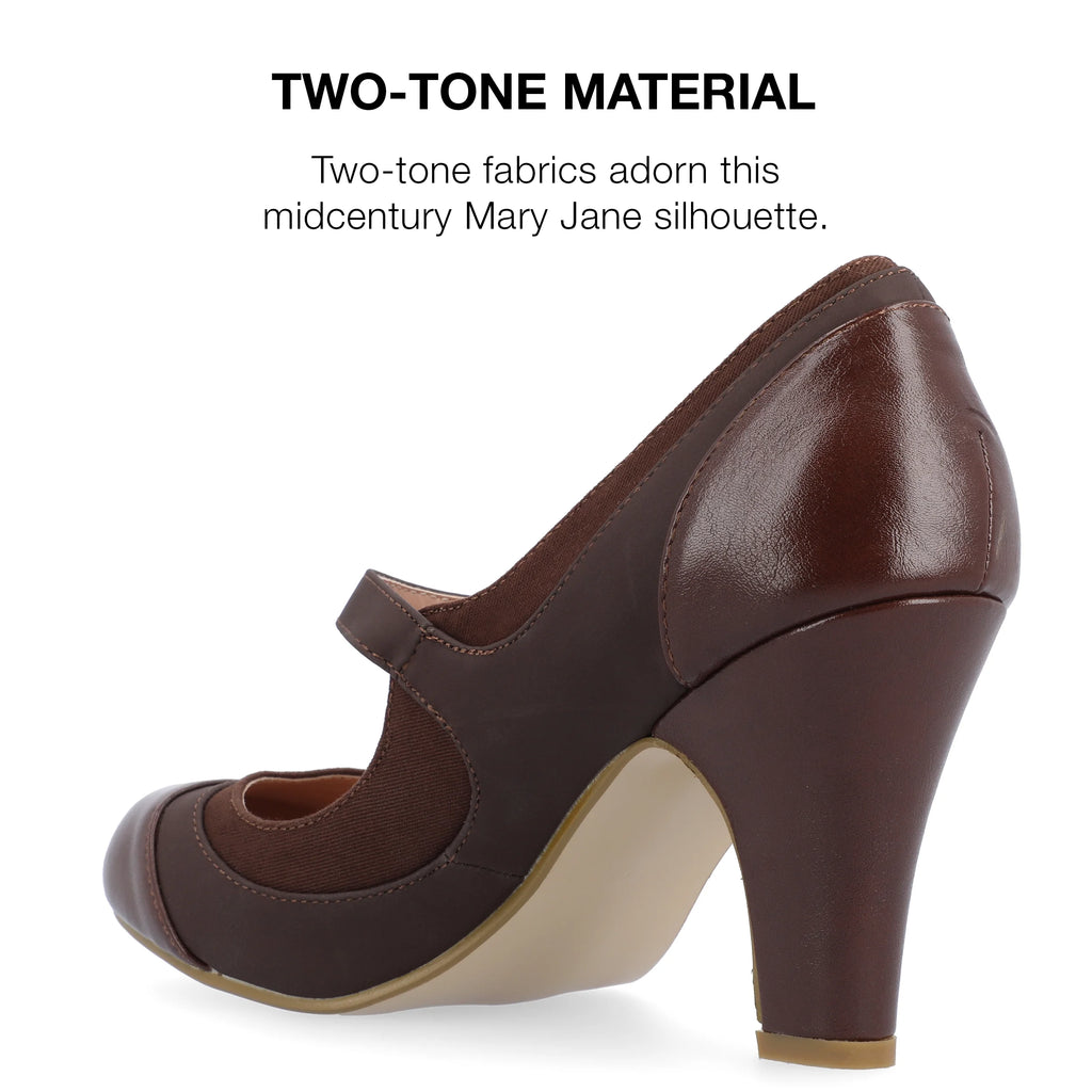 Womens Wide Width Round Toe Block Heel Mary Jane Pumps R444