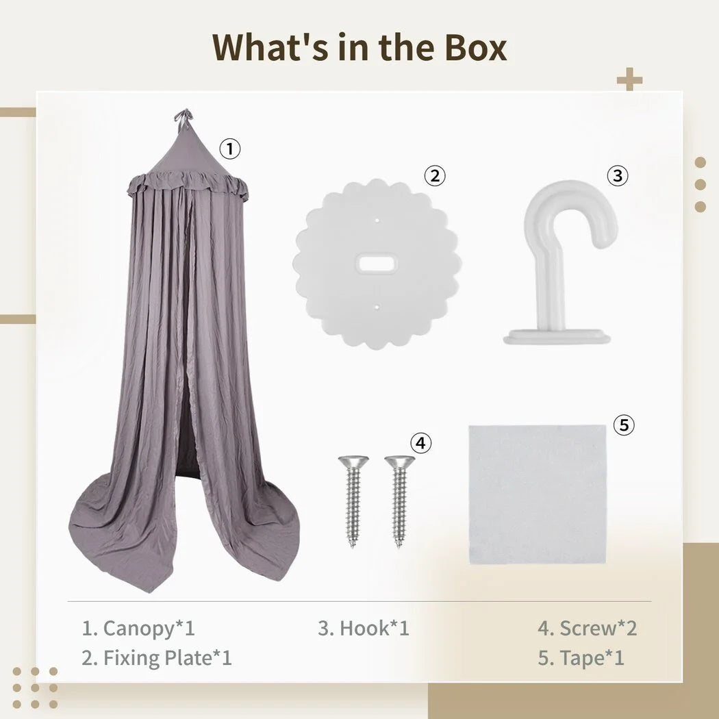 Grey Hanging Frills Ceiling Canopy Z136