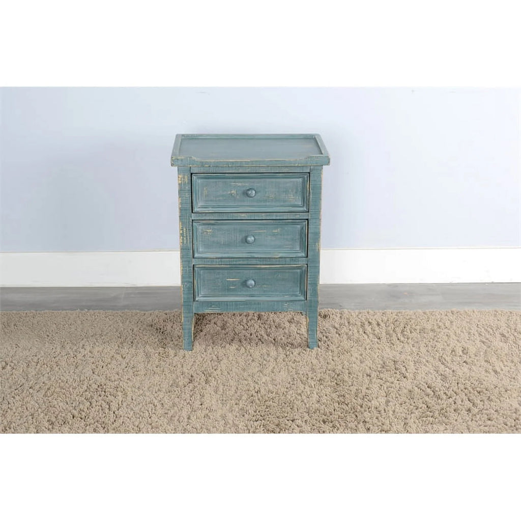 Green Sea Grass Wood End Table W9644
